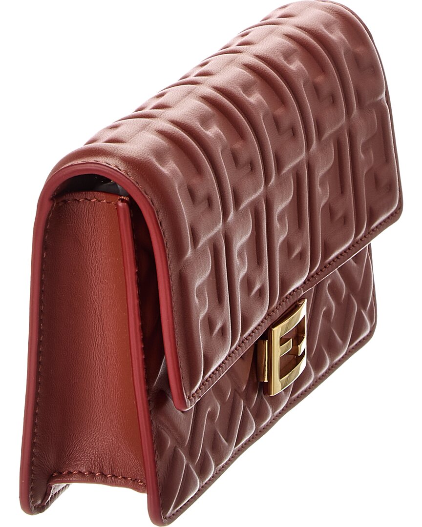 Fendi Baguette Ff Leather Wallet On Chain