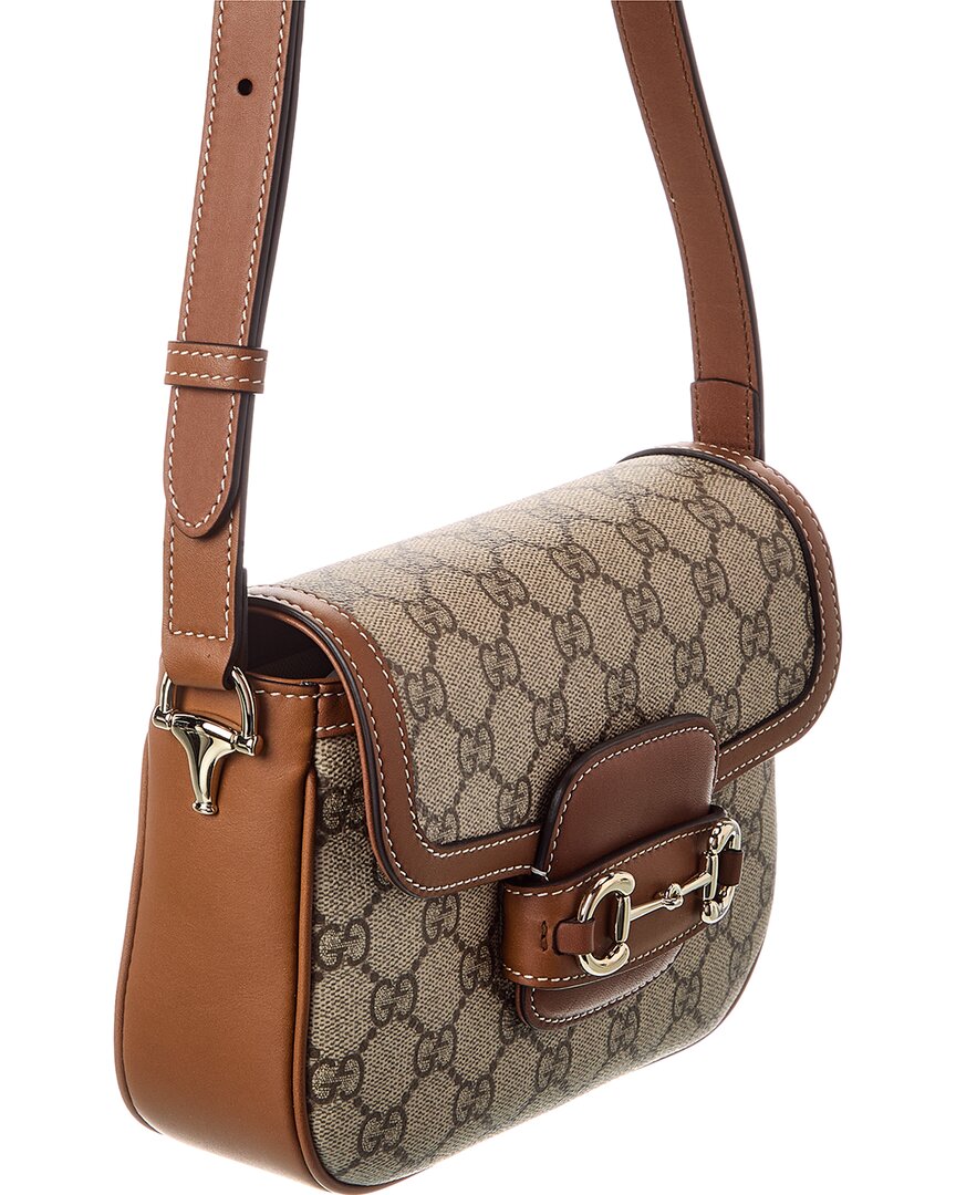 Gucci Horsebit 1955 Small Gg Supreme Canvas & Leather Shoulder Bag