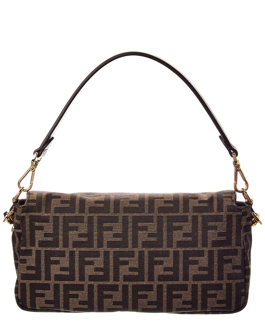 Fendi Baguette Ff Jacquard & Leather Shoulder Bag