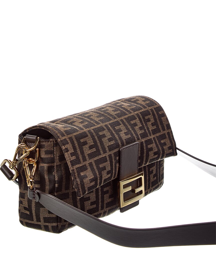 Fendi Baguette Ff Jacquard & Leather Shoulder Bag