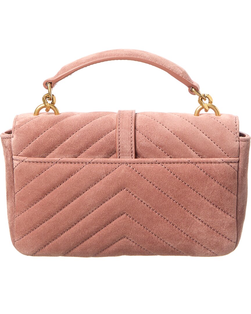Saint Laurent College Mini Suede Shoulder Bag
