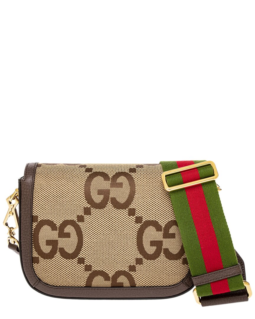 Gucci Horsebit 1955 Jumbo Gg Canvas & Leather Mini Bag