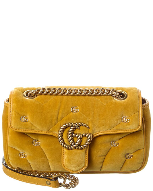 Gucci Gg Marmont Matelasse Suede Shoulder Bag