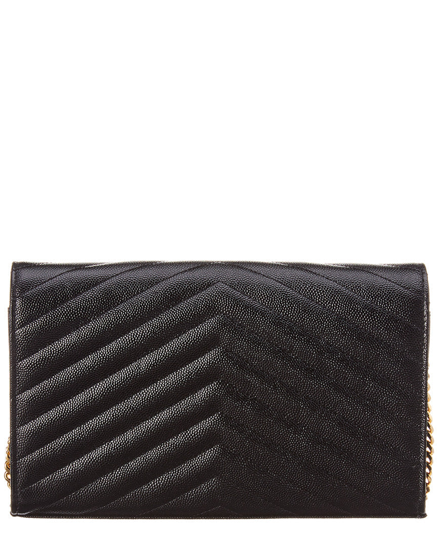 Saint Laurent Monogram Medium Matelasse Leather Wallet On Chain