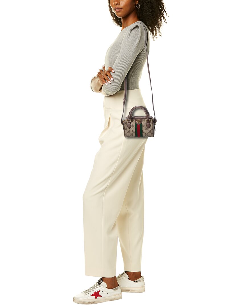 Gucci Ophidia Mini Gg Supreme Canvas & Leather Shoulder Bag