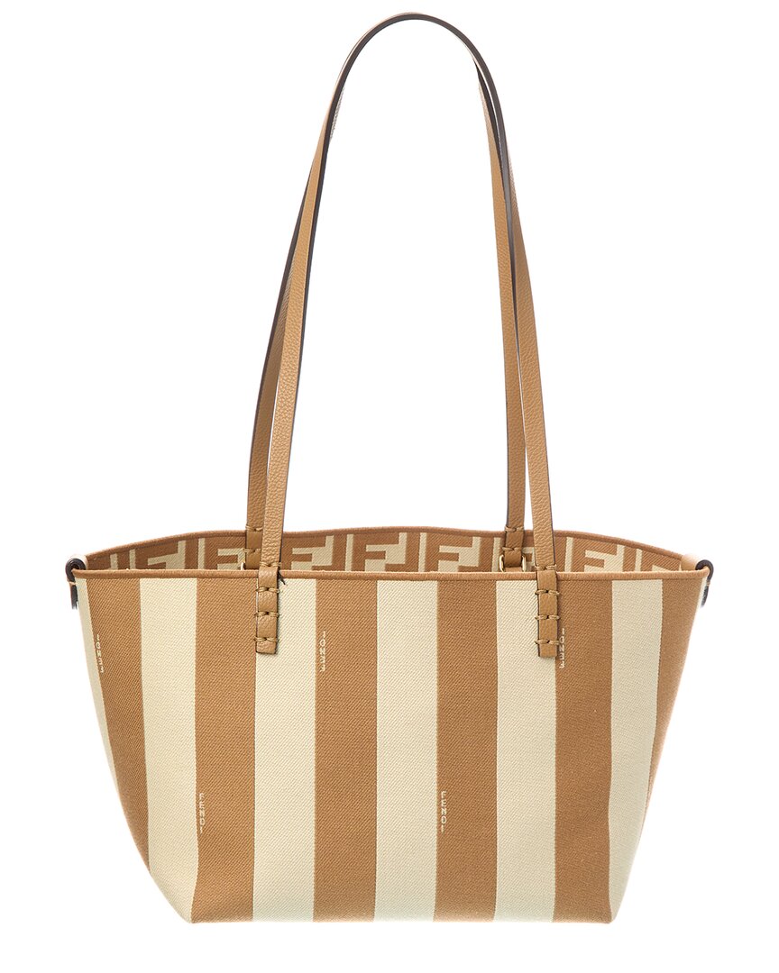Fendi Roll Mini Ff Leather-Trim Tote