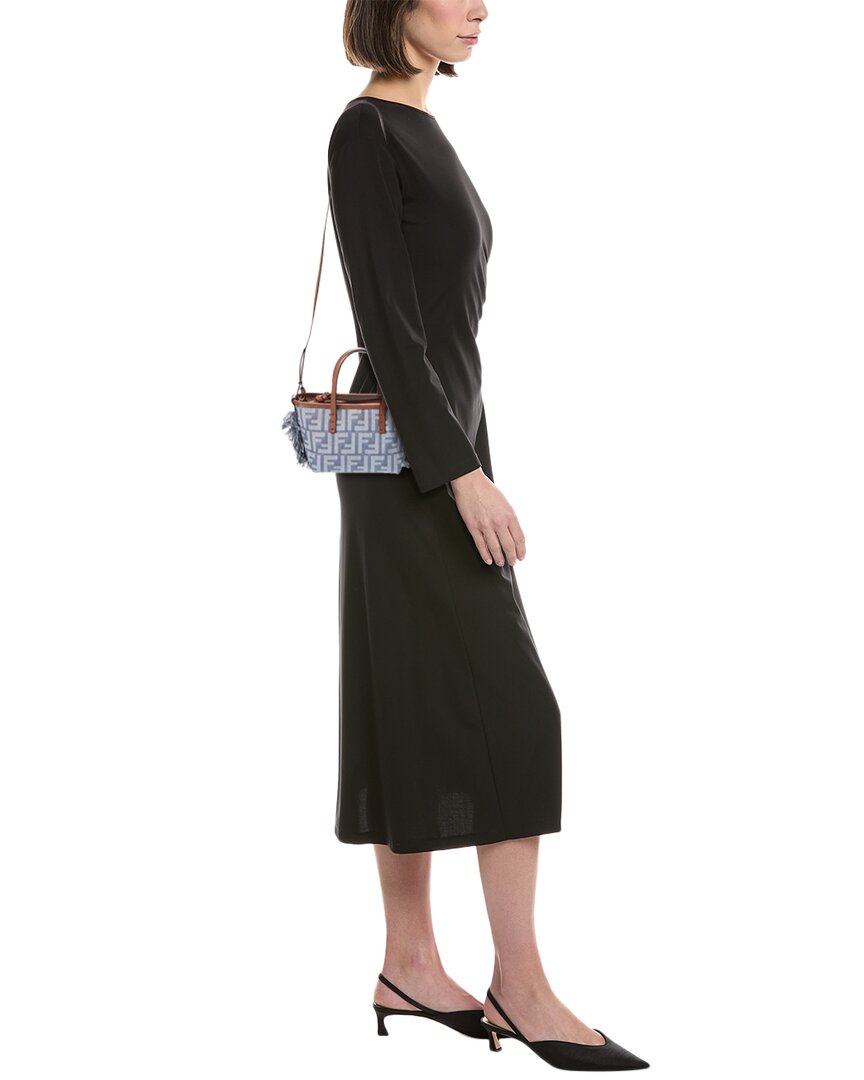 Fendi Roll Mini Ff Denim & Leather Tote