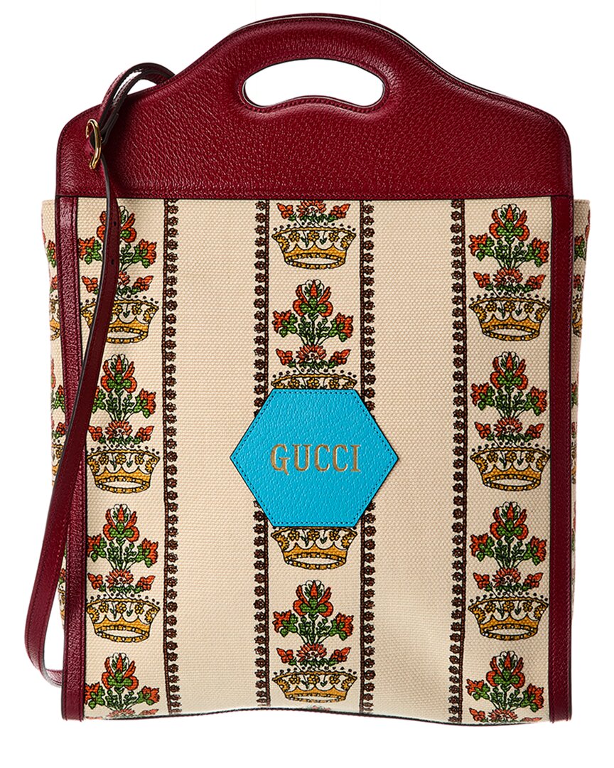 Gucci Centennial 100 Medium Canvas & Leather Tote