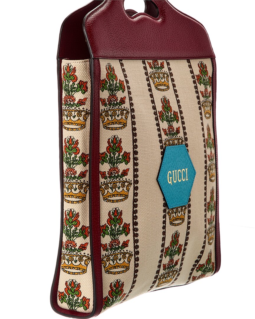 Gucci Centennial 100 Medium Canvas & Leather Tote