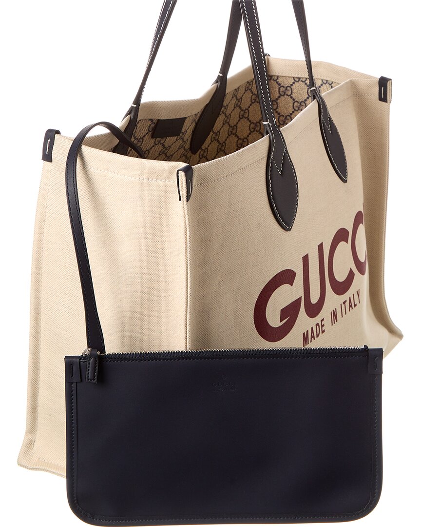 Gucci Medium Canvas & Leather Tote