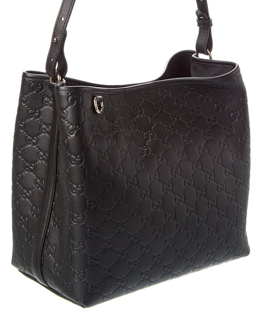 Gucci Gg Emblem Small Leather Tote