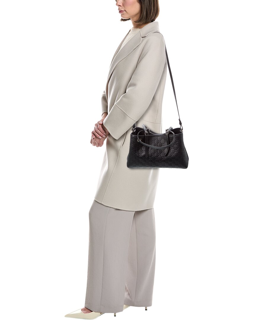 Gucci Gg Emblem Medium Leather Tote
