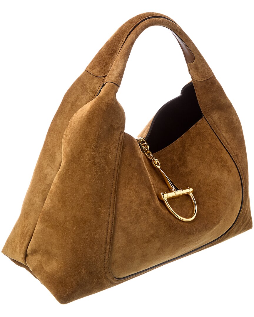 Gucci Softbit Maxi Suede Shoulder Bag