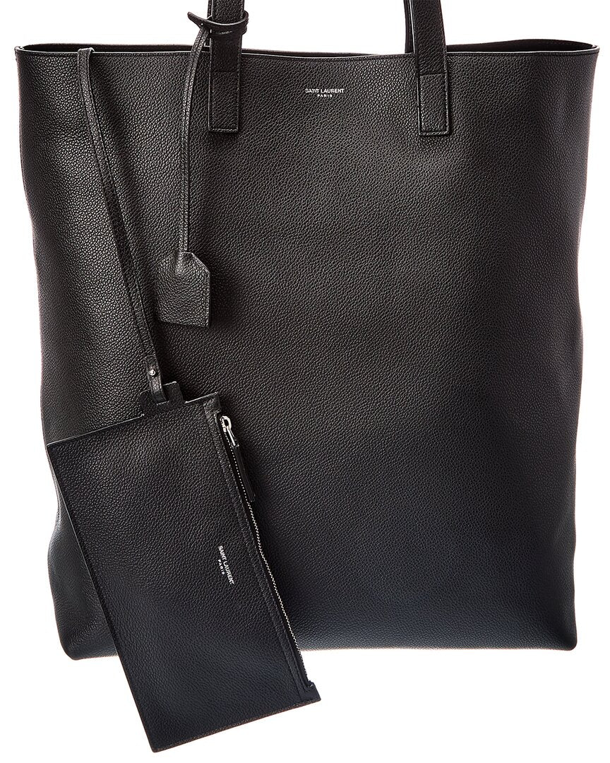 Saint Laurent Bold Leather Shopper Tote