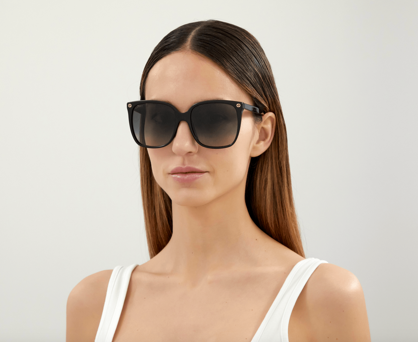 Gucci GG0022S-001 Oversized Black Square Sunglasses with Grey Lenses