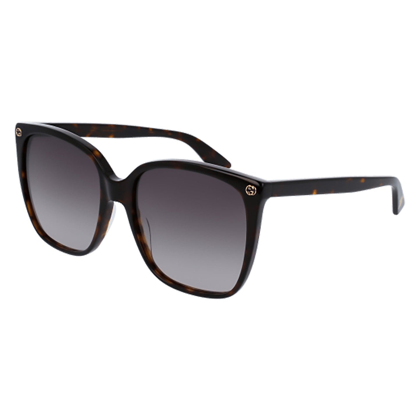 Gucci GG0022S-003 Oversized Havana Square Sunglasses with Gradient Lenses