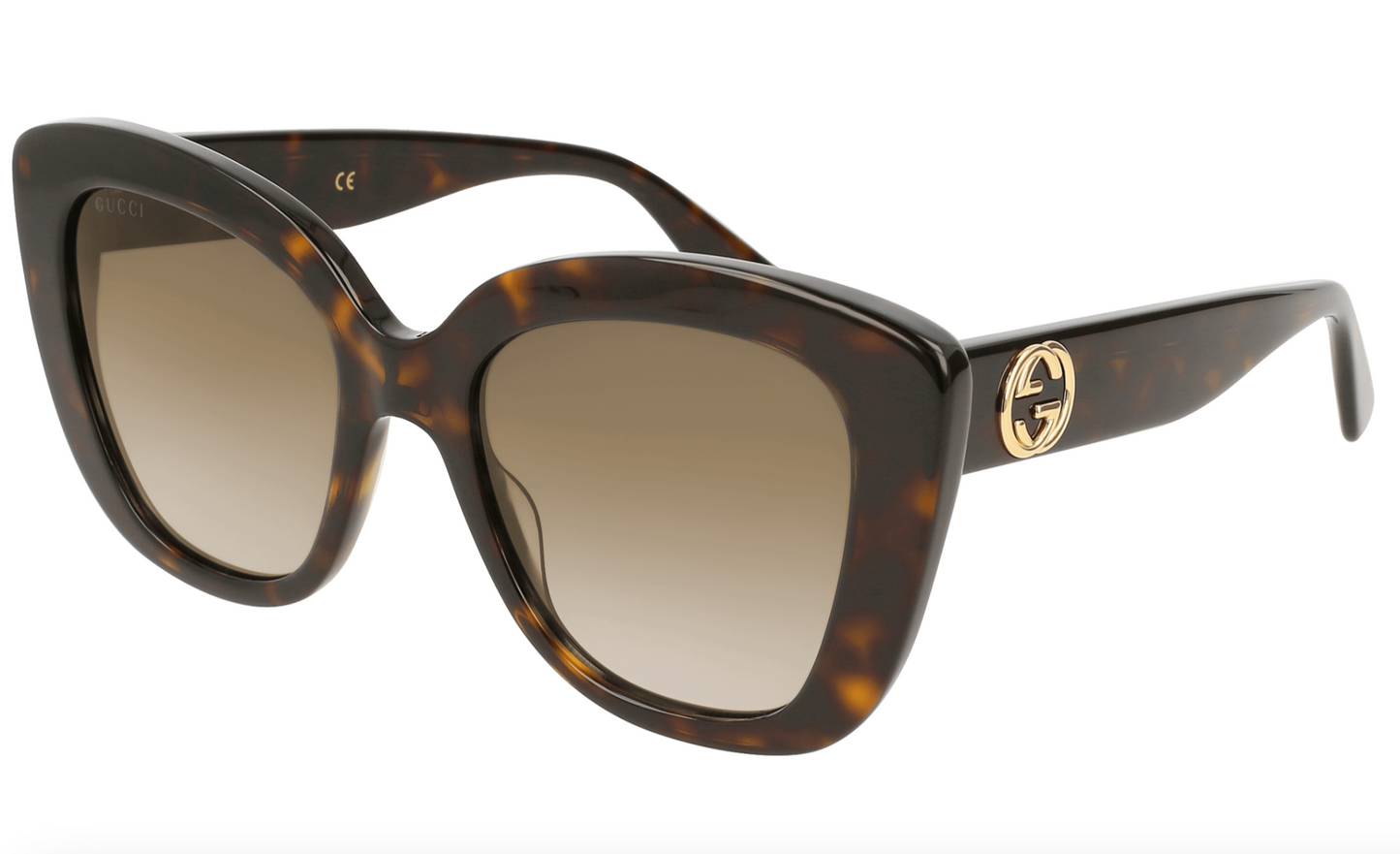 Gucci GG0327S-002 Tortoiseshell Cat-Eye Sunglasses