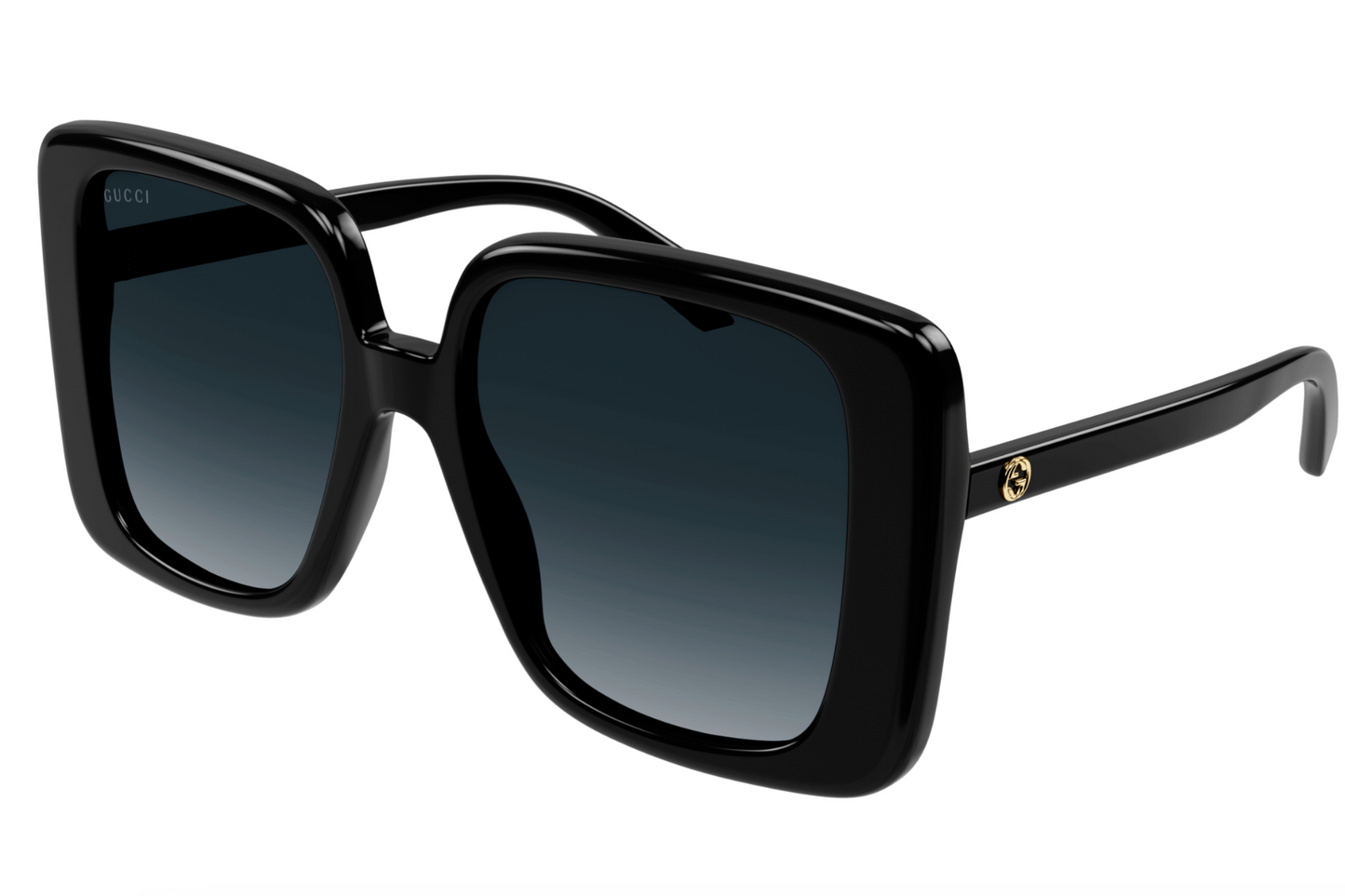 Gucci GG1314S-001 Bold Oversized Square Sunglasses with Gradient Blue Lenses and
