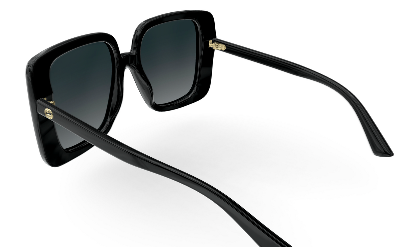 Gucci GG1314S-001 Bold Oversized Square Sunglasses with Gradient Blue Lenses and