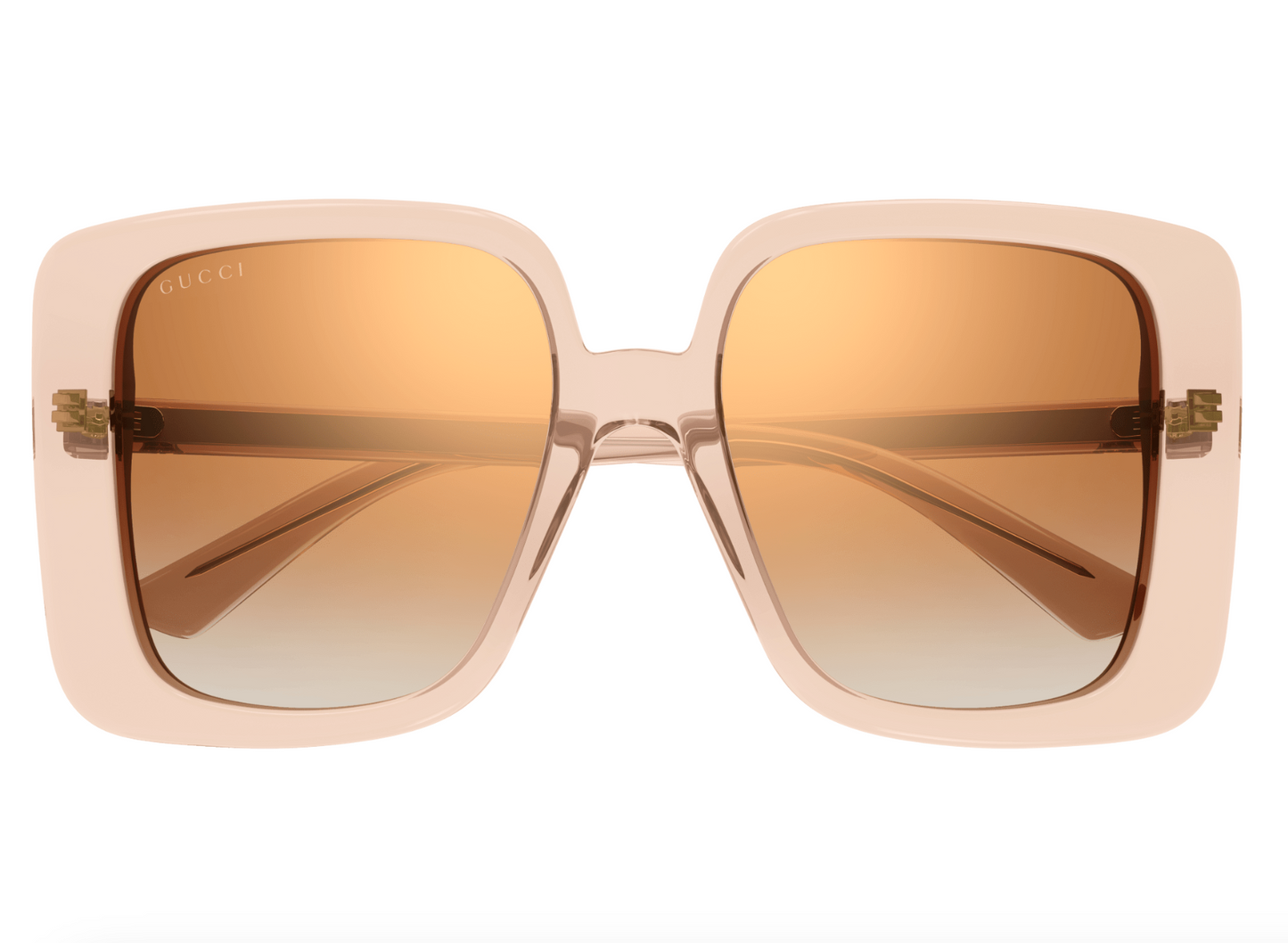 Gucci GG1314S-005 Chic Oversized Square Sunglasses with Gradient Gold Mirror Len