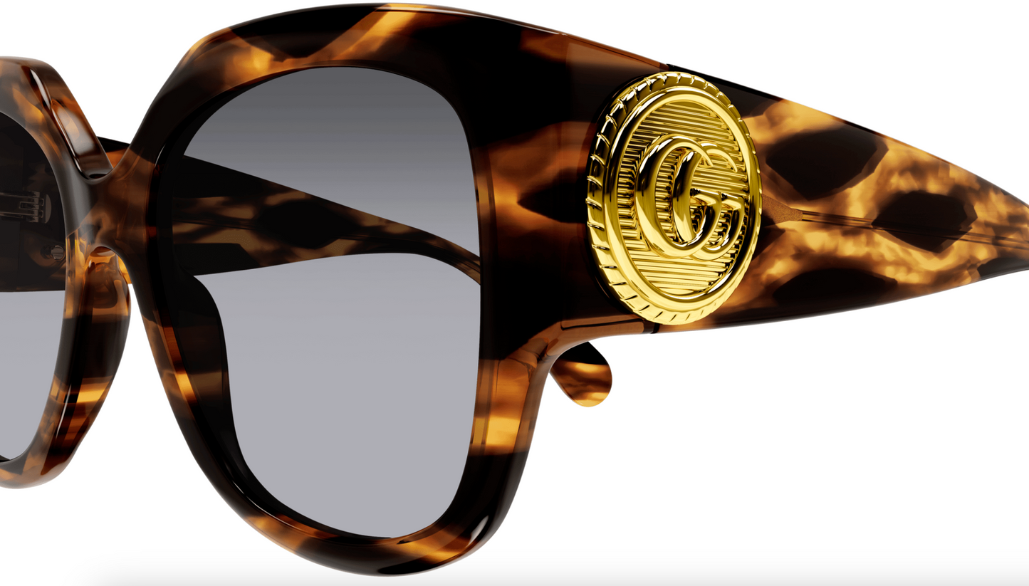 Gucci GG1407S-002 Havana Square Ladies Sunglasses