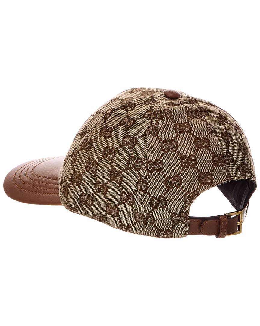 Gucci Gg Canvas & Leather Baseball Hat