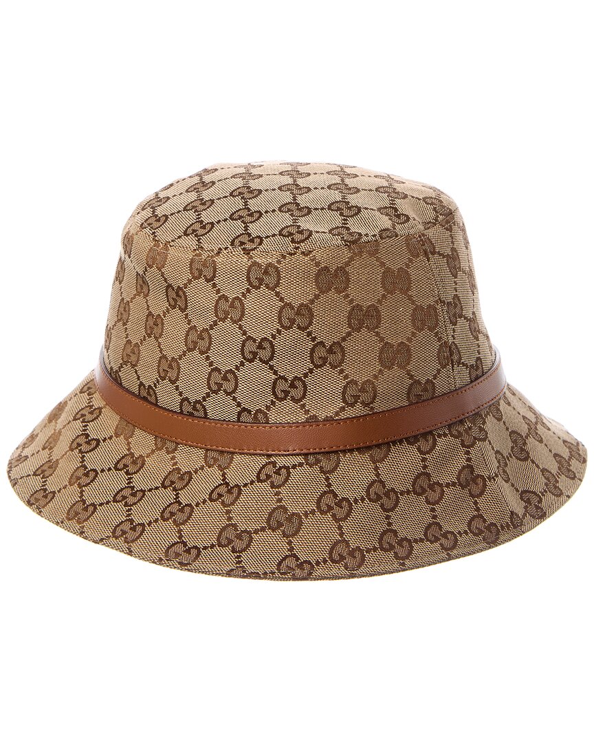 Gucci Gg Canvas & Leather Bucket Hat