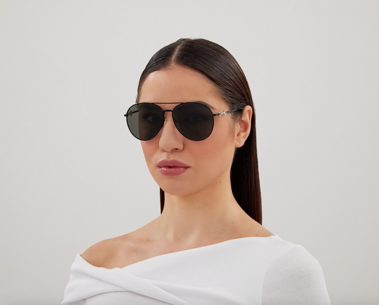 Gucci GG1698S-001 Black aviator Ladies Sunglasses