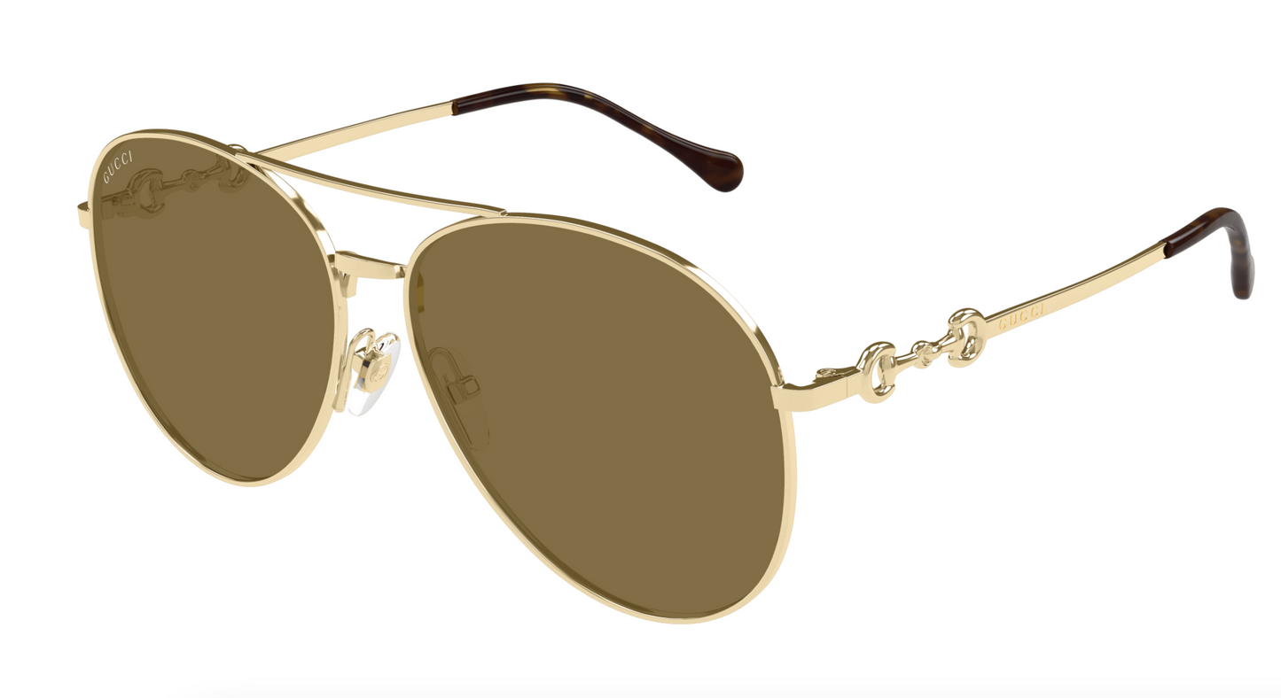 Gucci GG1698S-002 Gold aviator Ladies Sunglasses