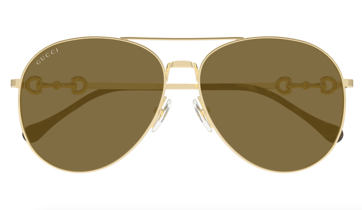 Gucci GG1698S-002 Gold aviator Ladies Sunglasses