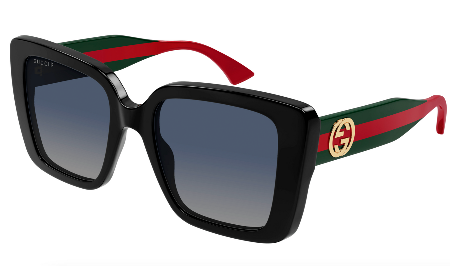 Gucci GG1861S-005 Black, green & red square Ladies Sunglasses