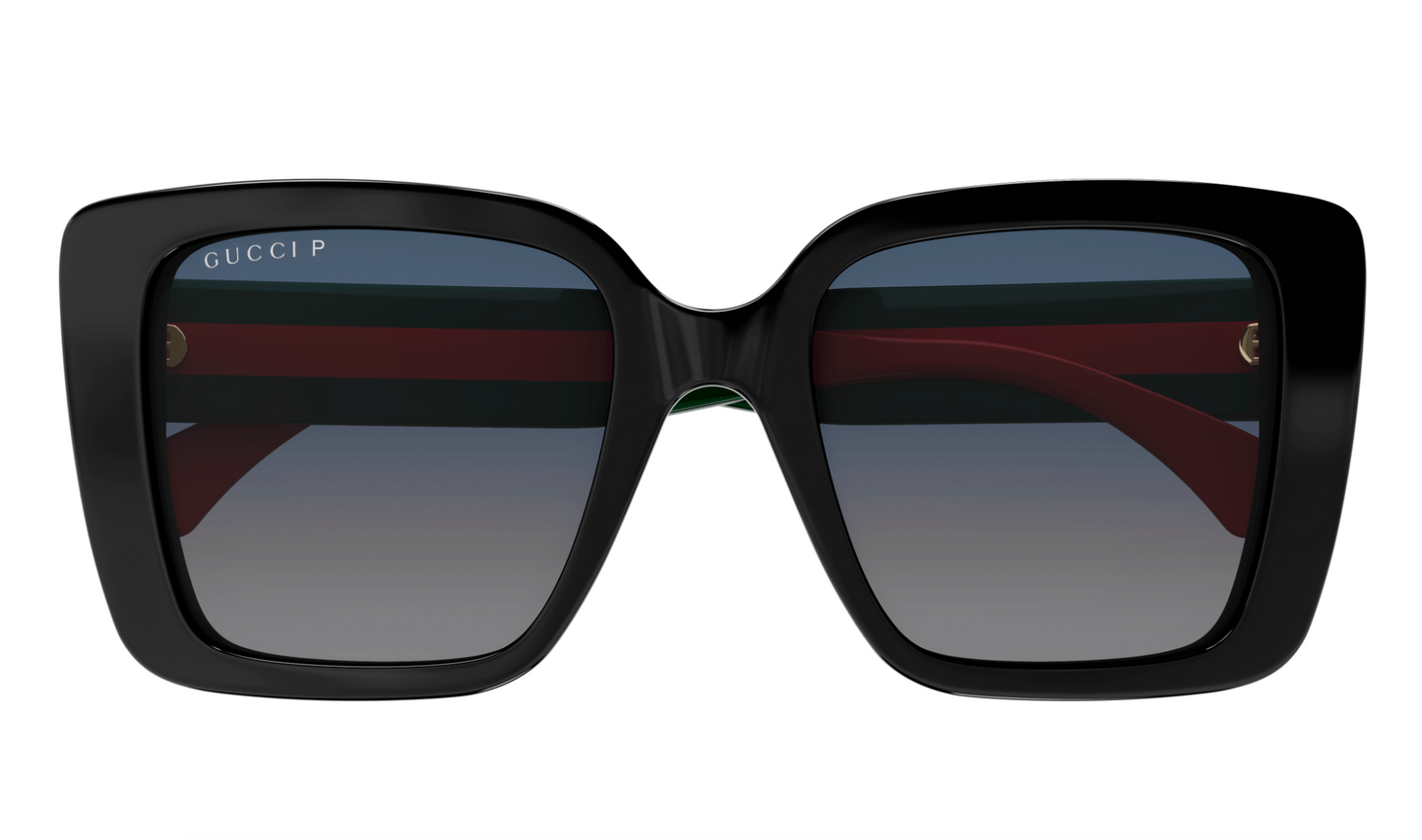 Gucci GG1861S-005 Black, green & red square Ladies Sunglasses