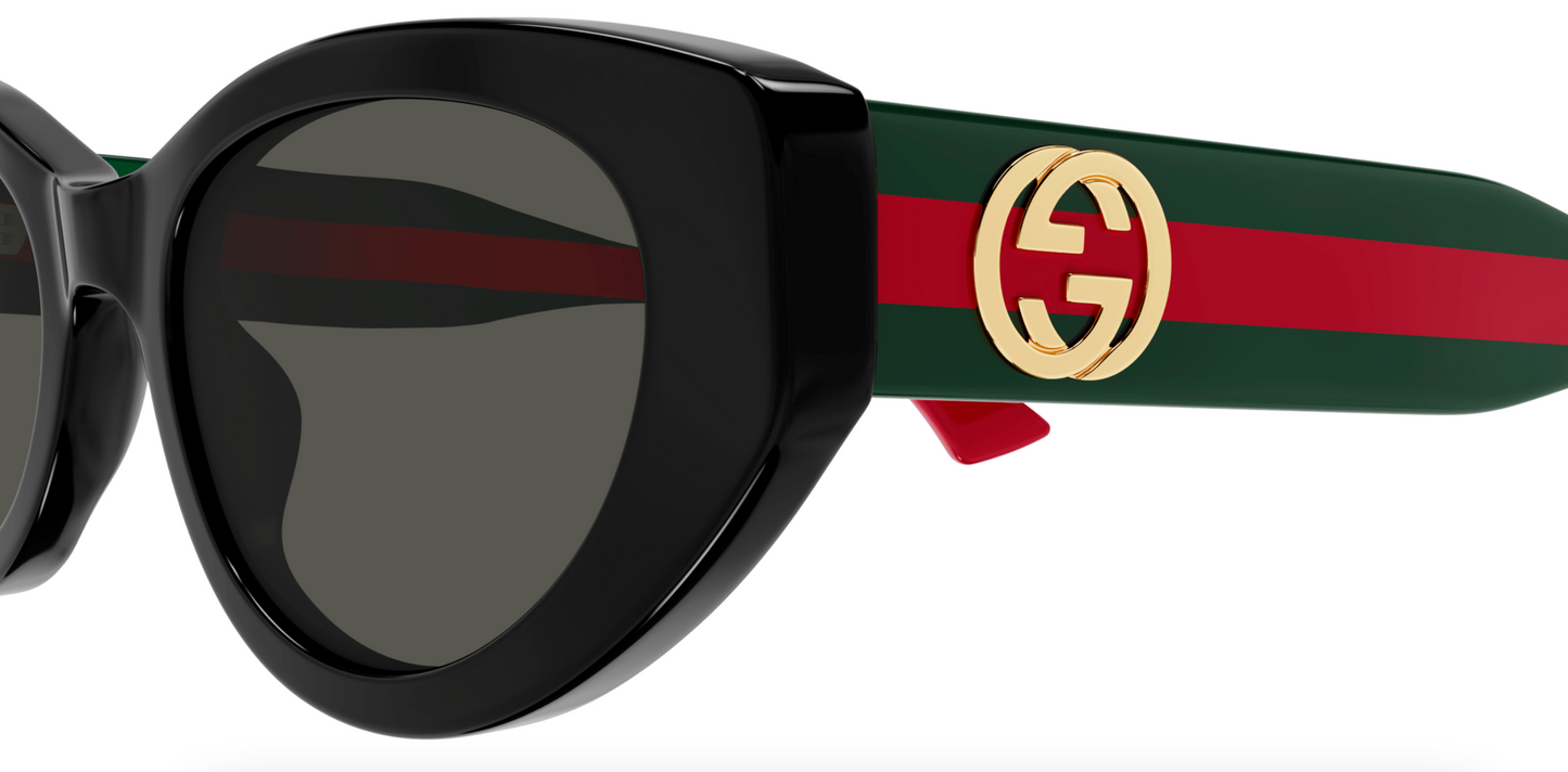 Gucci GG1862S-001 Black, green & red cat-eye Ladies Sunglasses