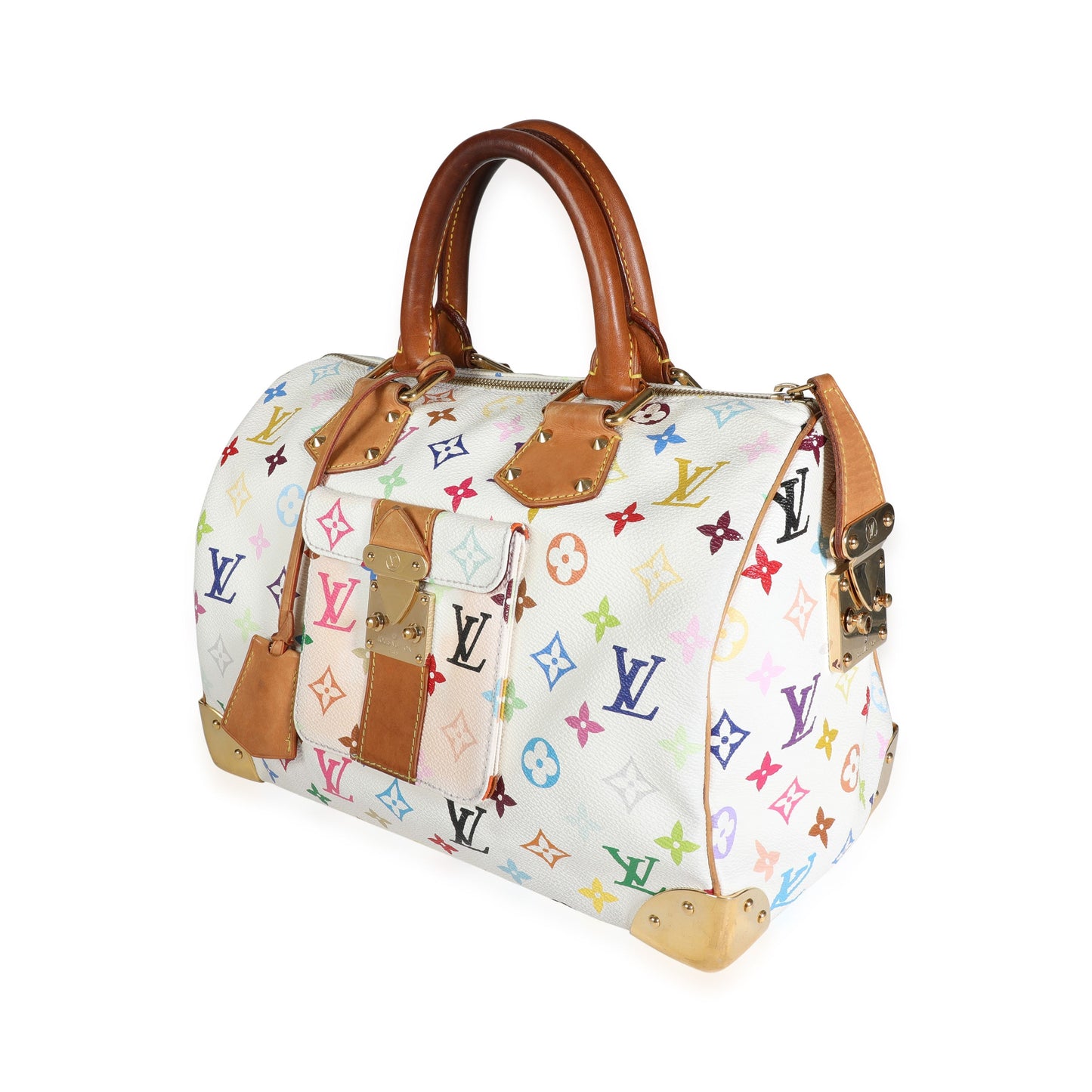 Louis Vuitton  White Monogram Multicolore Speedy 30