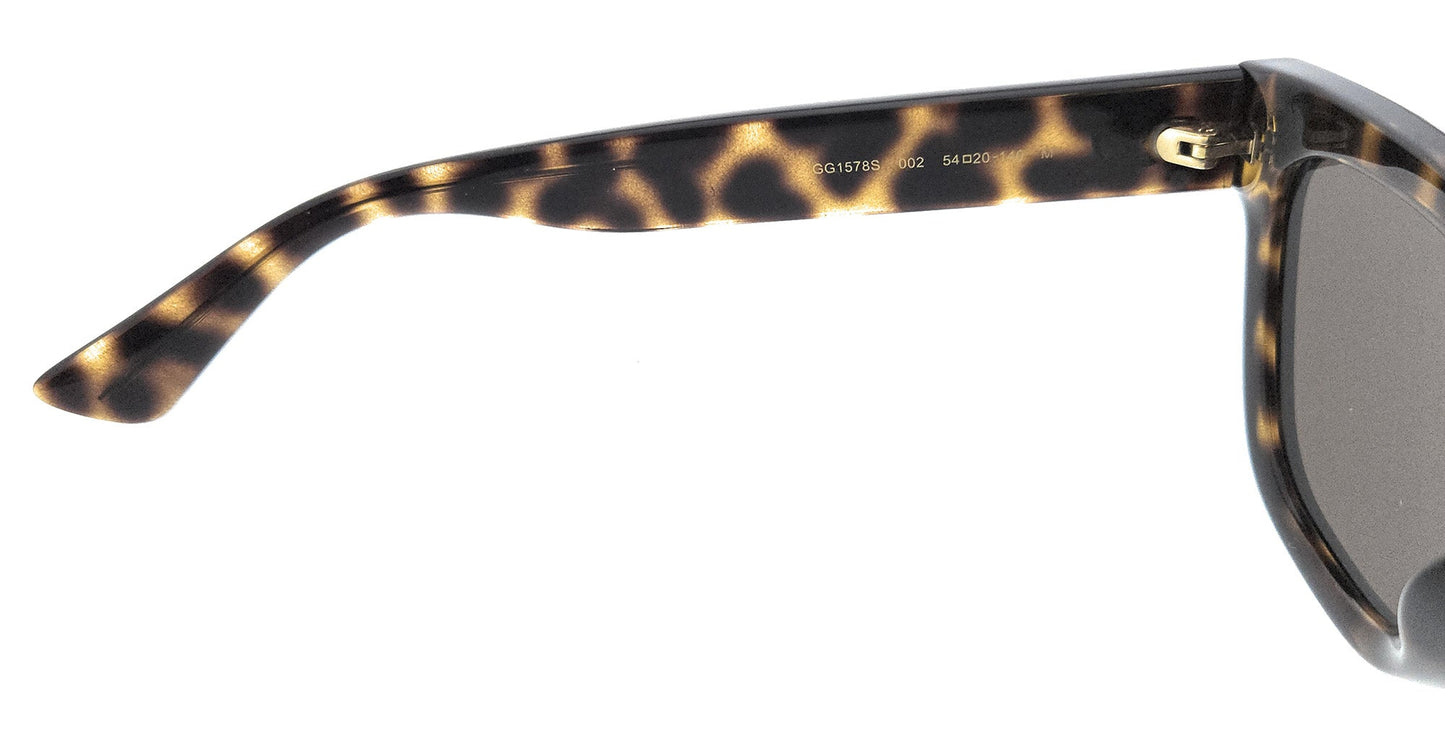 Gucci GG1578S-002 Havana Brown Rectangle Sunglasses