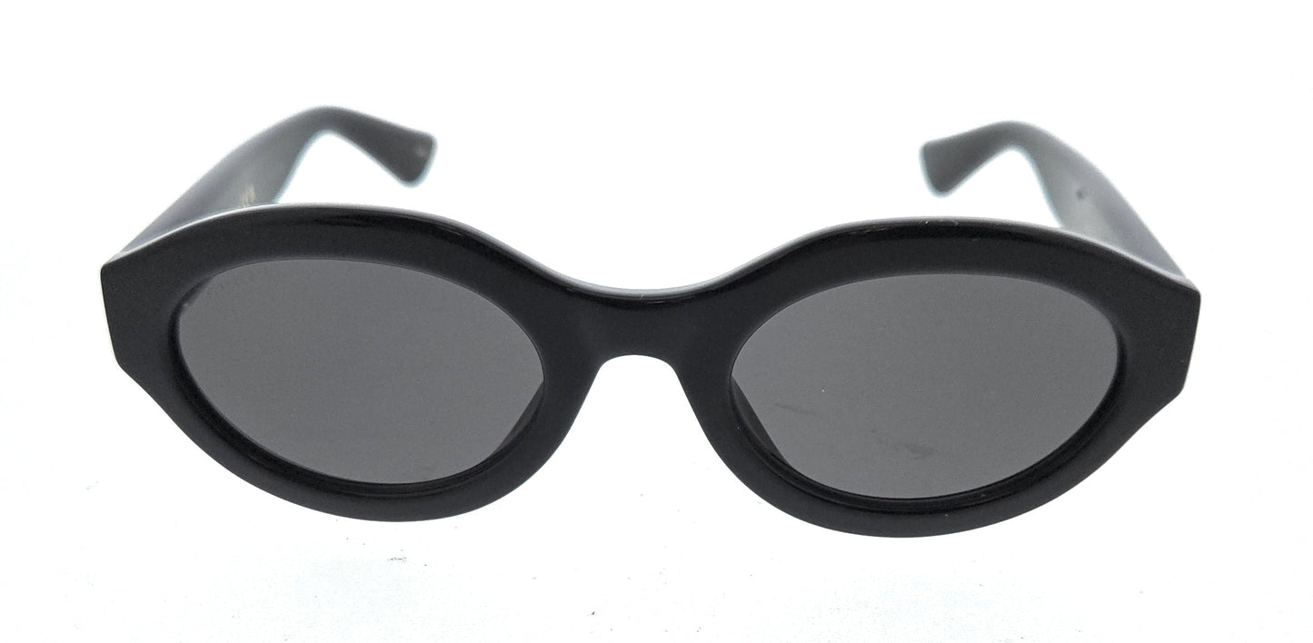 Gucci GG1579S-001 Black Grey Oval Sunglasses