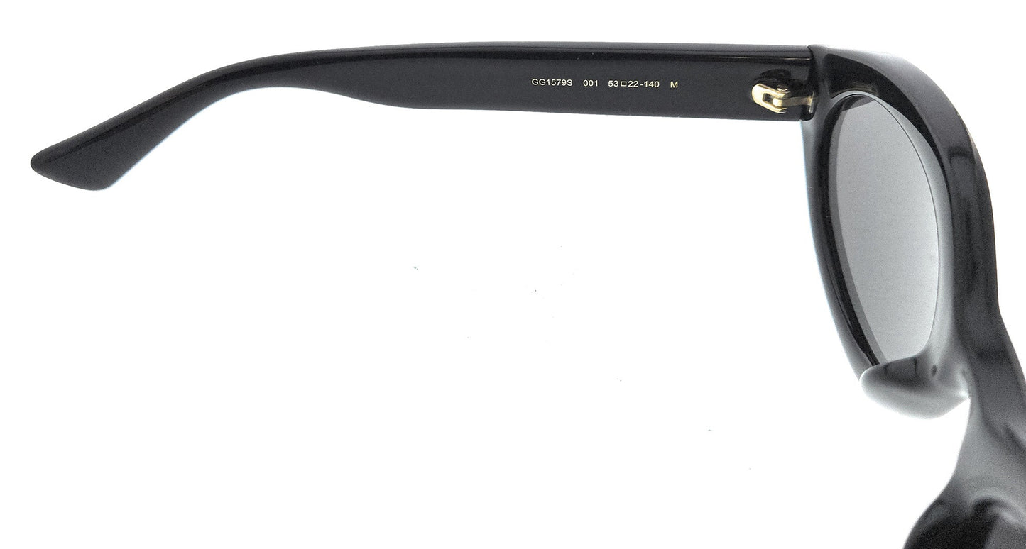 Gucci GG1579S-001 Black Grey Oval Sunglasses