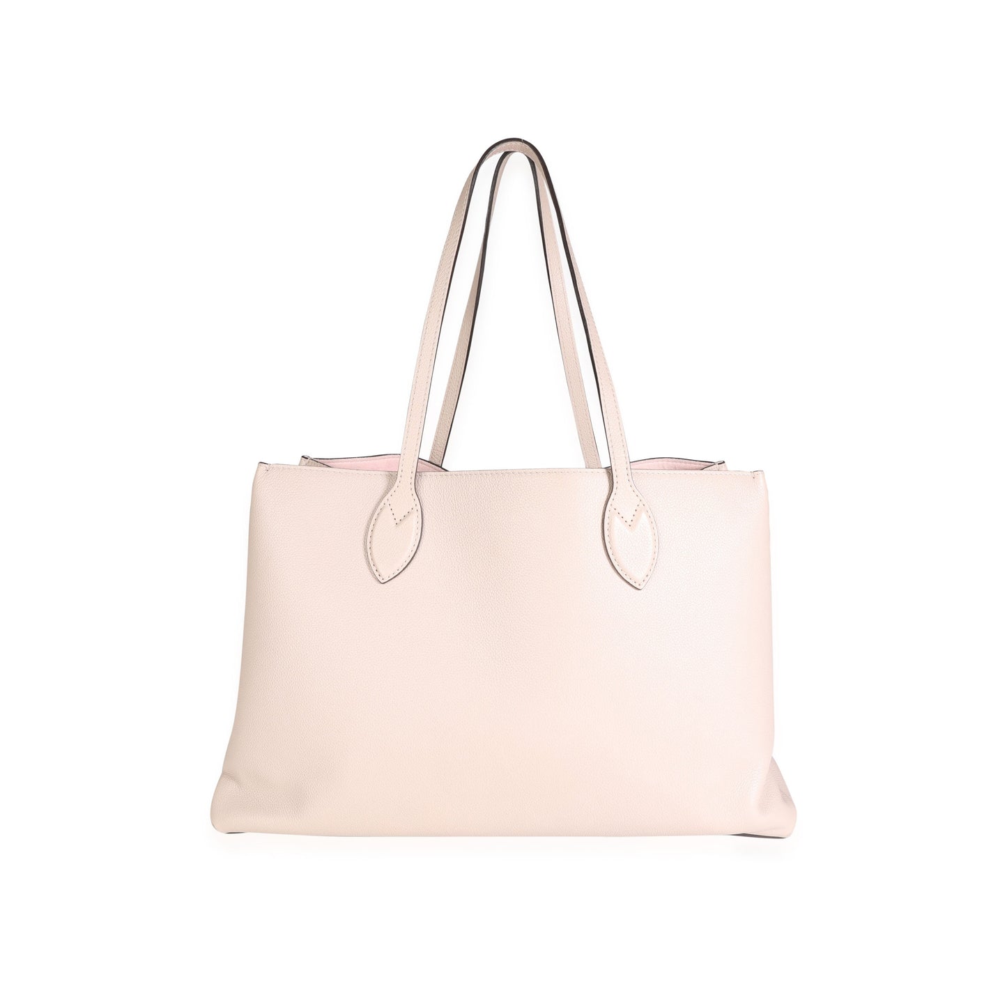 LOUIS VUITTON Greige Grained Calf Leather Lockme Shopper Handbag