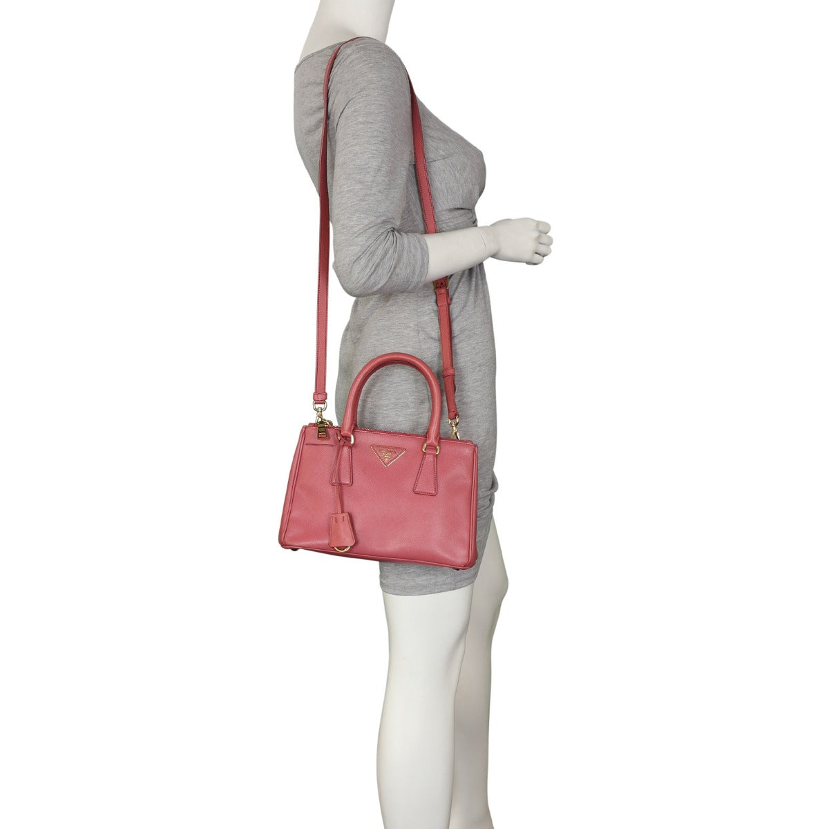 Prada Saffiano Lux Galleria Double Zip Tote Mini