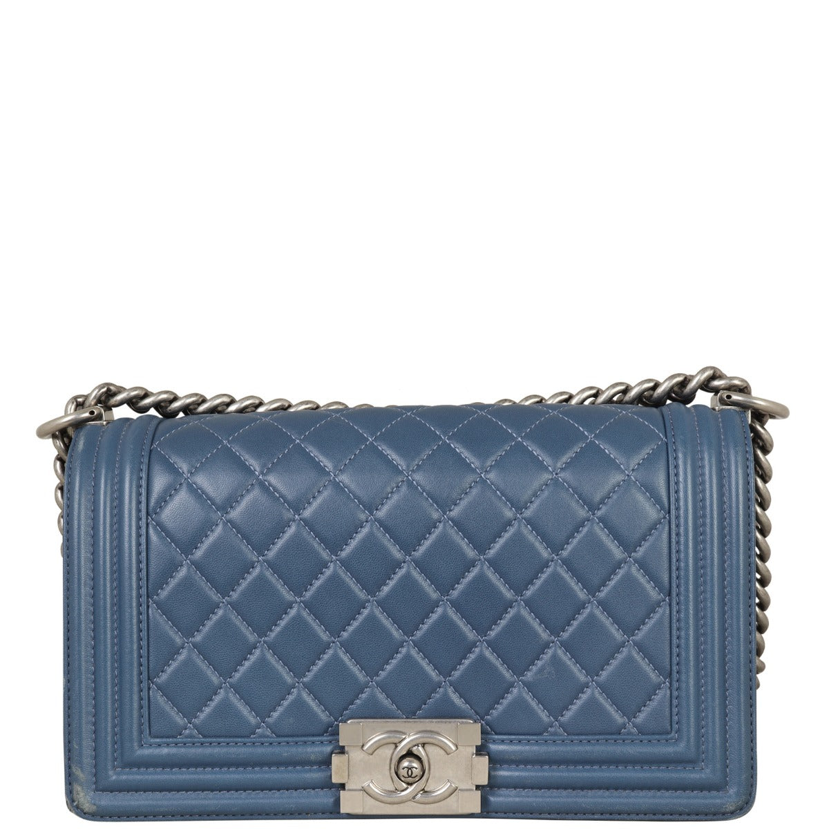 Chanel Boy Old Medium | Blue 19 Series
