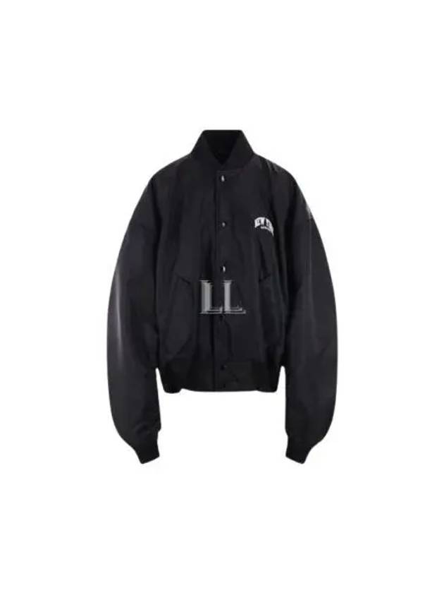 Luxury Balenciaga Trending 2026 New York Embroidery Bomber Jacket Black