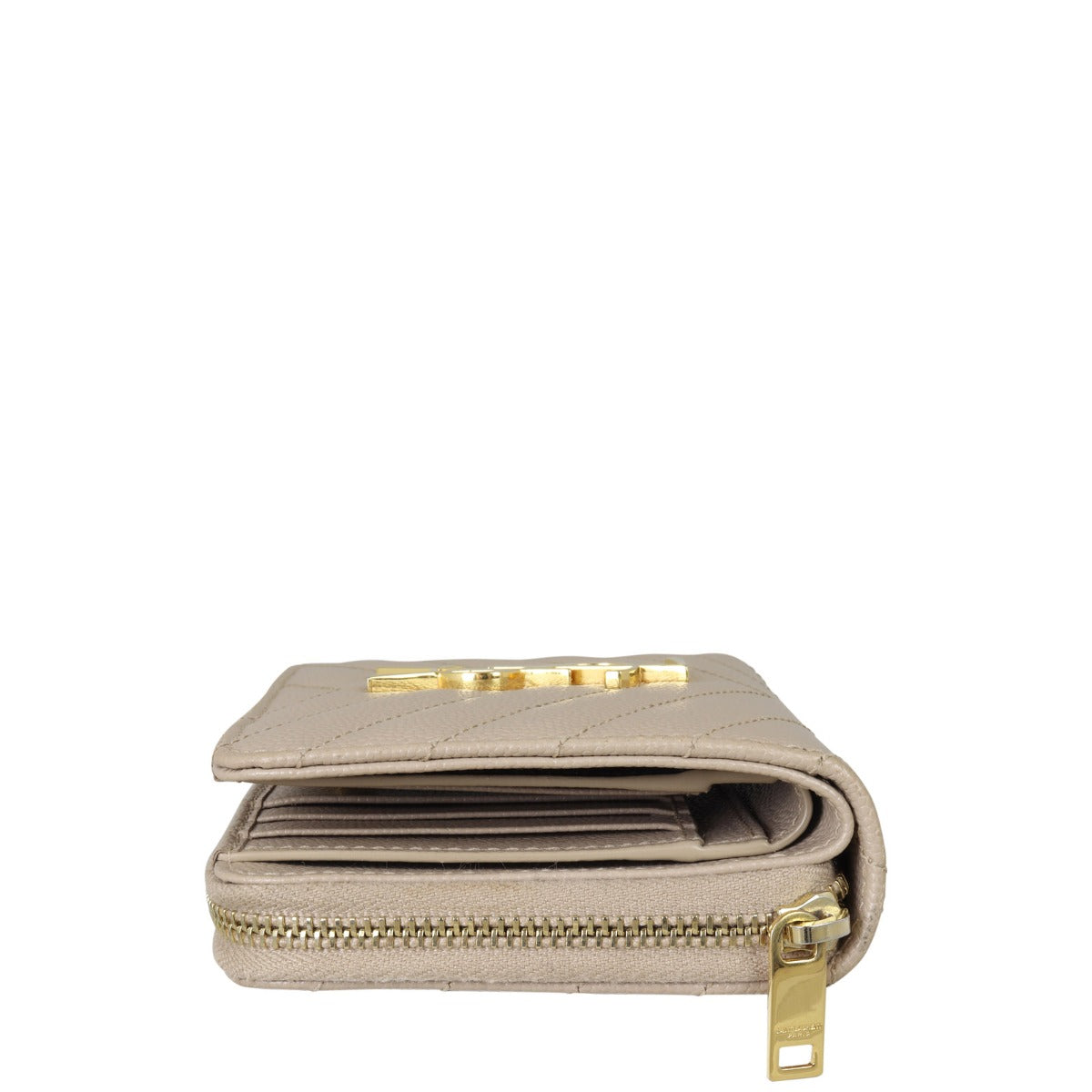Saint Laurent Cassandre Zip Around Compact Wallet