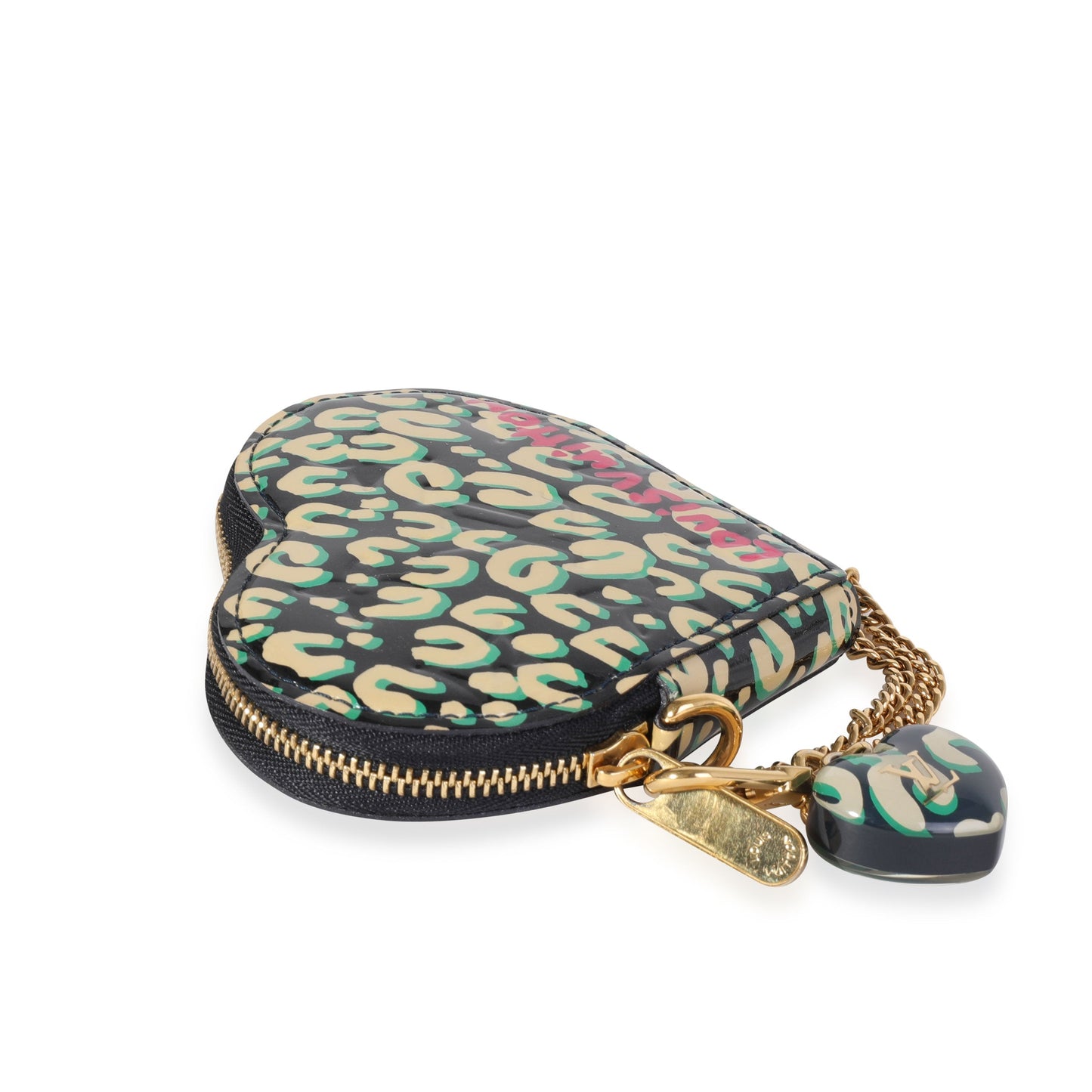 Louis Vuitton  x Stephen Sprouse Bleu Infini Leopard Vernis Heart Coin Purse