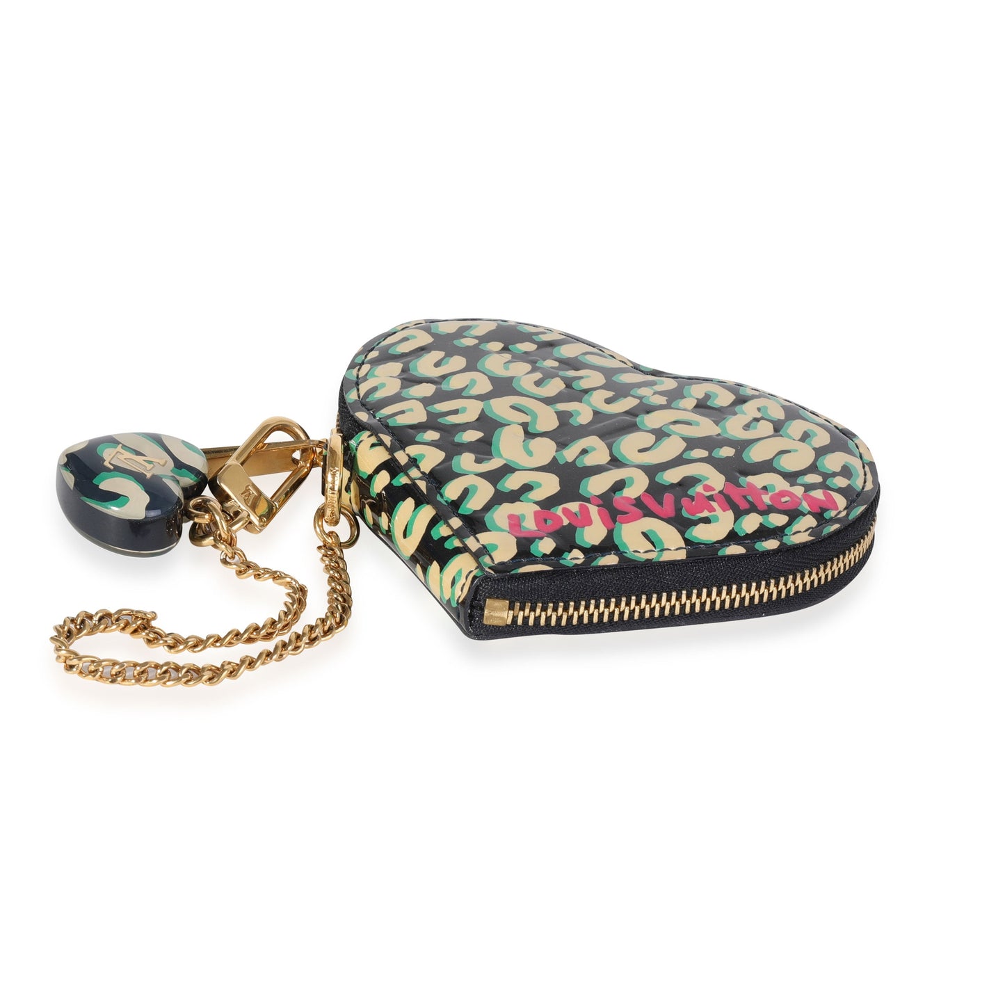 Louis Vuitton  x Stephen Sprouse Bleu Infini Leopard Vernis Heart Coin Purse