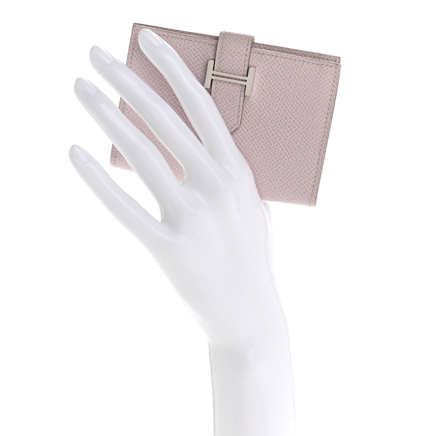 Hermes Epsom Bearn Card Holder Wallet Mauve Pale