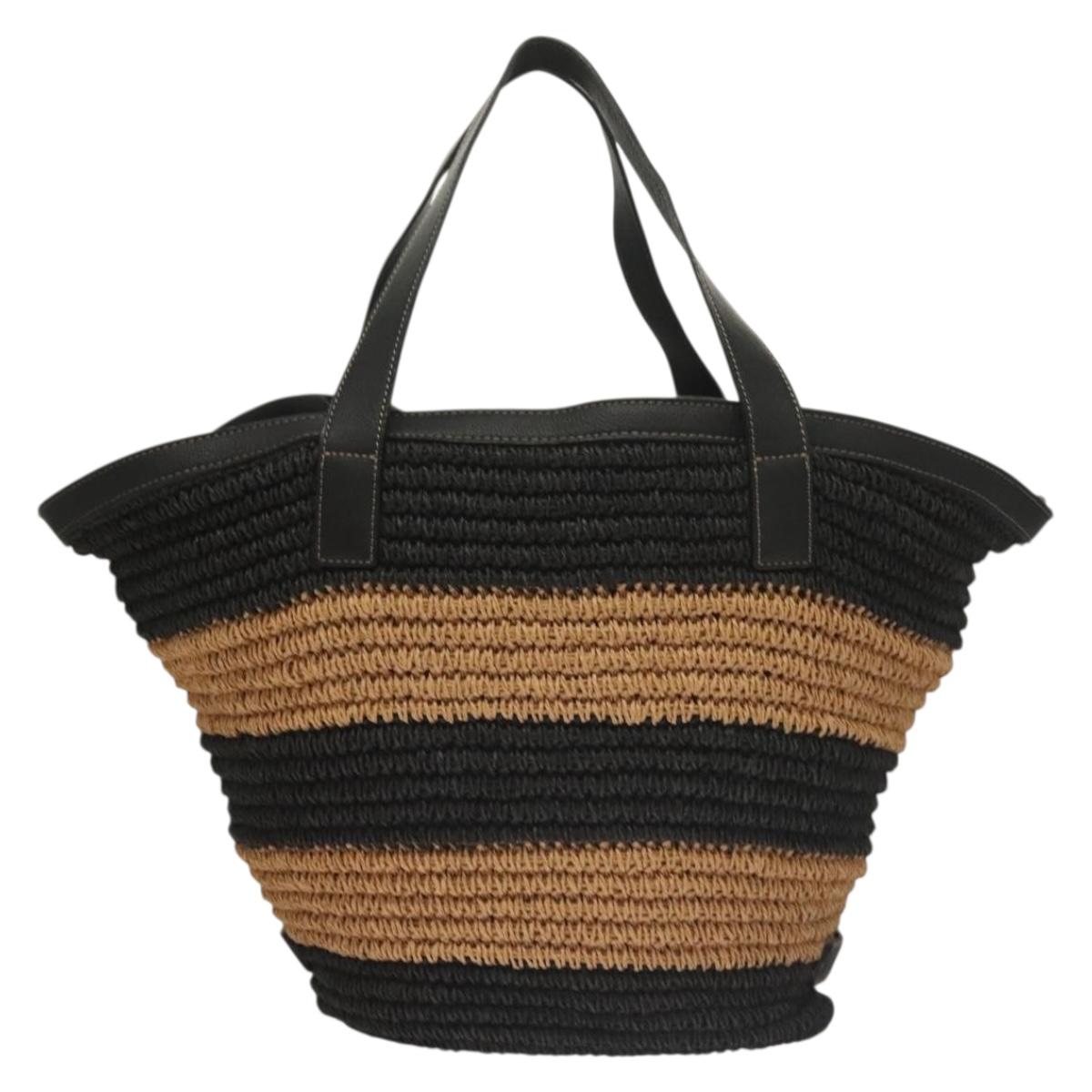 Burberry Blue Label Black Wicker Tote Bag ( )
