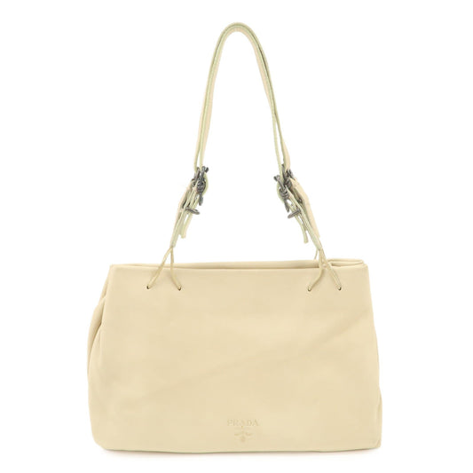 PRADA Nappa Leather Hand Bag Shoulder Bag Ivory