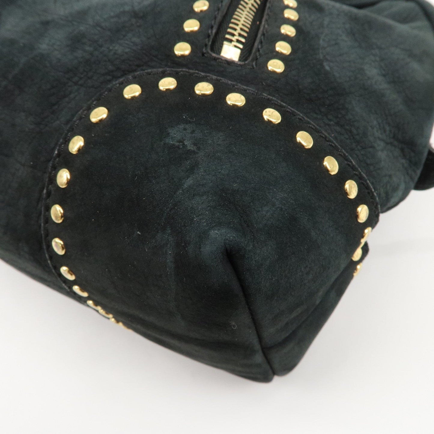 FENDI Suede Studs Mini Boston Bag Black 8BL076