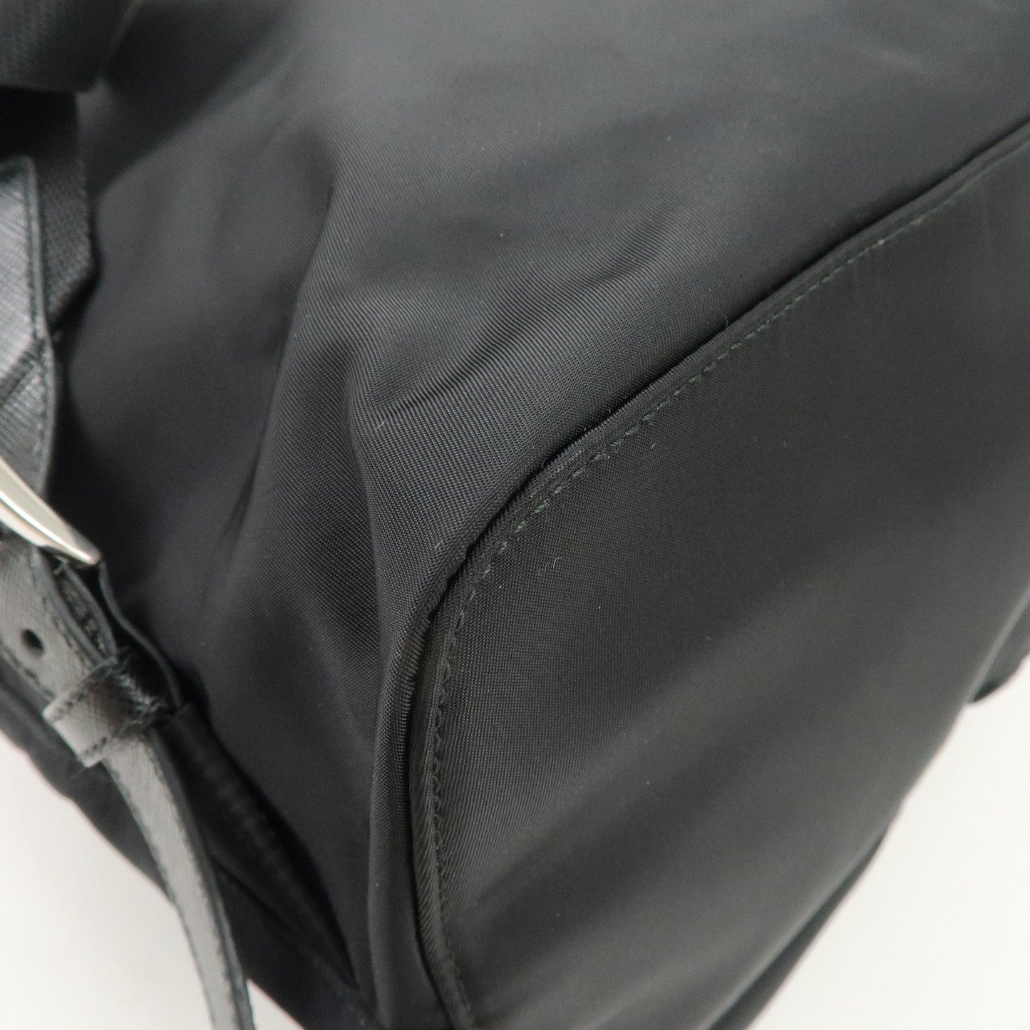 PRADA Re-Nylon Triangle Logo Nylon Leather Back Pack NERO 1BZ811