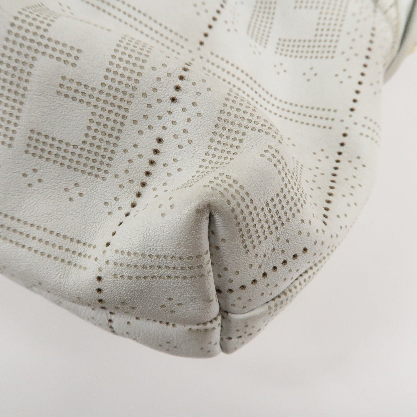 FENDI Zucca Leather Shoulder Bag Hand Bag White 8BR445